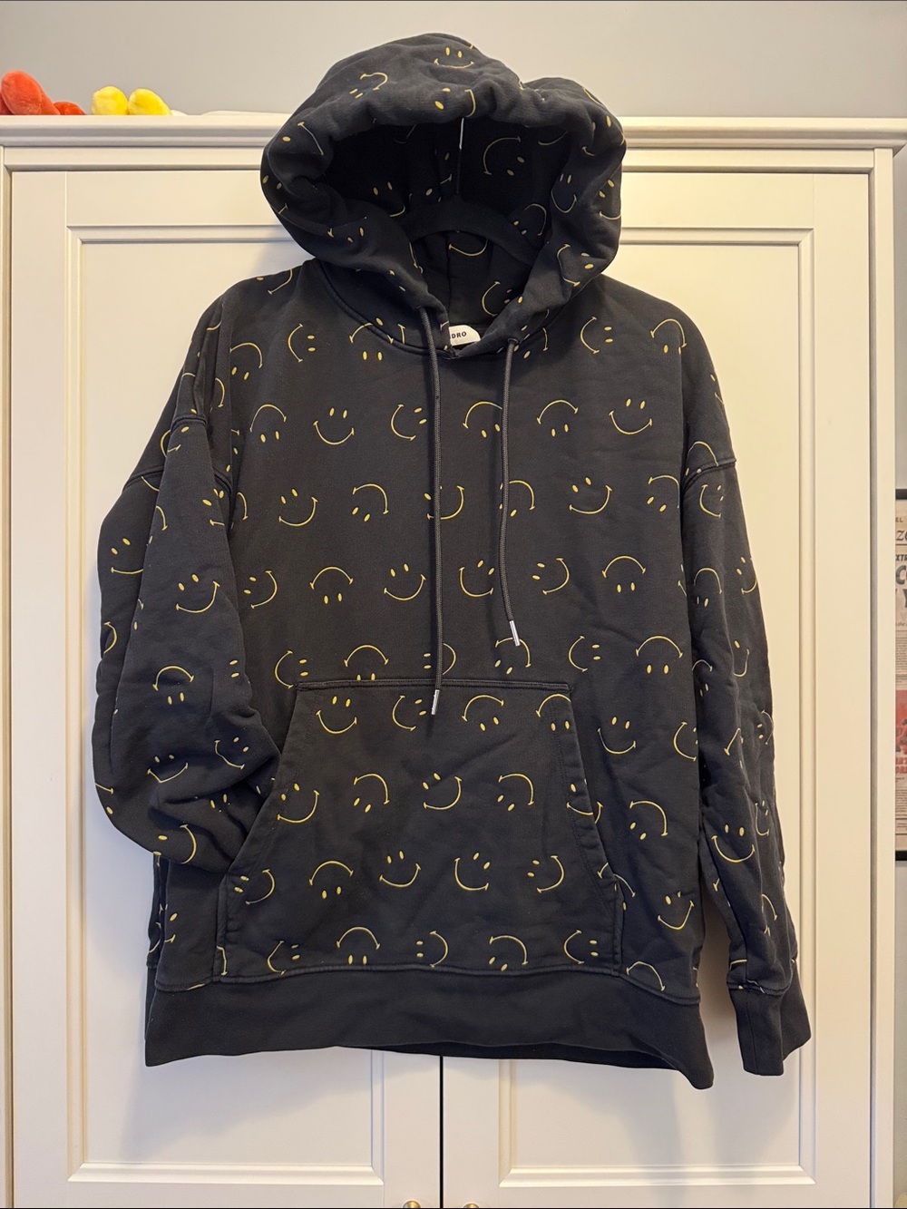 Sandro Happy Smiley Face Sweatshirt- Black -Small - EUC